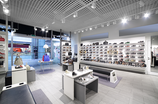 Clean retail shoe store