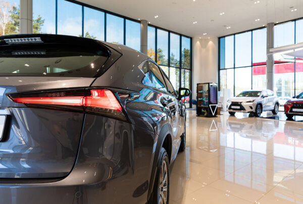 Back of a car at a car dealership