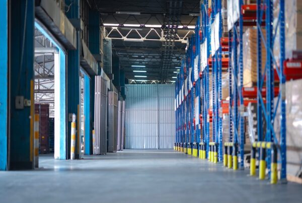 interior space of an industrial warehouse facility